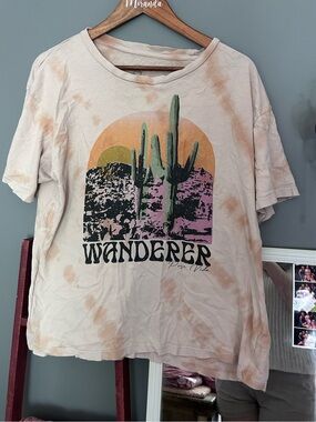 Wanderer Desert Graphic Tee - Beige Tie-Dye